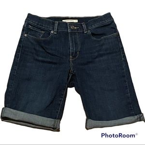 Levi's Bermuda Shorts dark wash stretch denim Sz 27